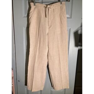 Cubavera Women's Linen Blend Pants-Ivory Cream-Drawstring-Size Small. Pockets.